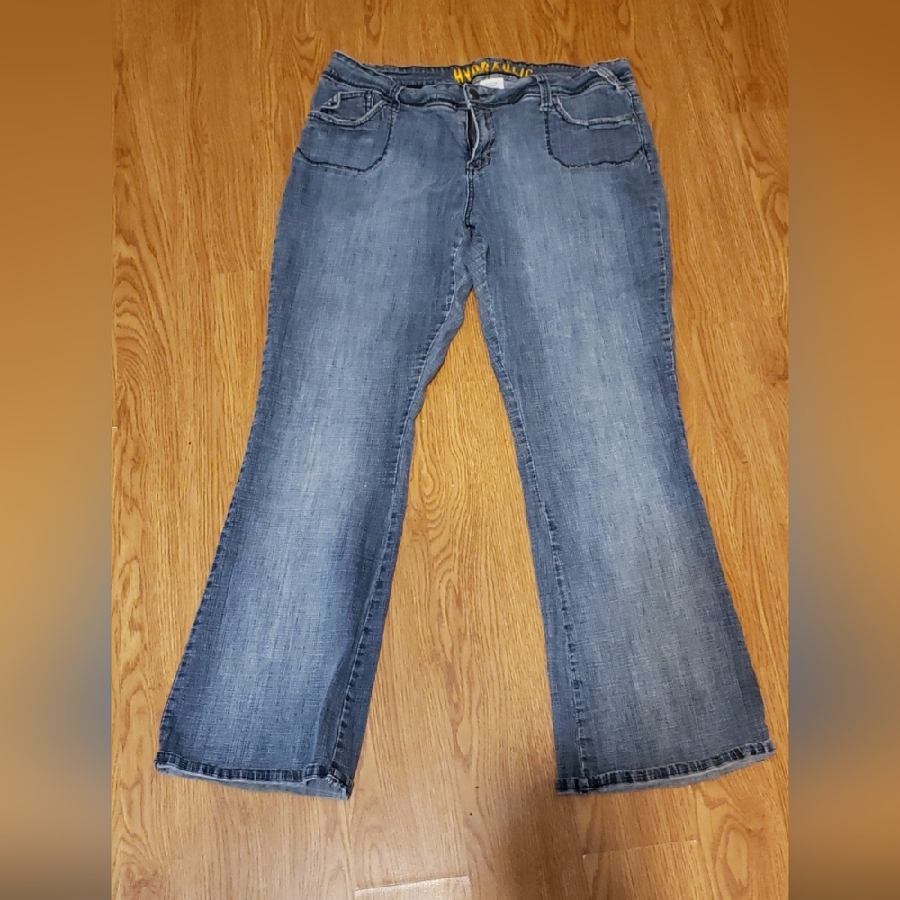 Hydraulic Blue Flare Wide Leg Denim